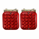 2X 4.5" 20 LED Trailer Tail Truck Boat Turn Signal Brake Light Red Square F1 RACING