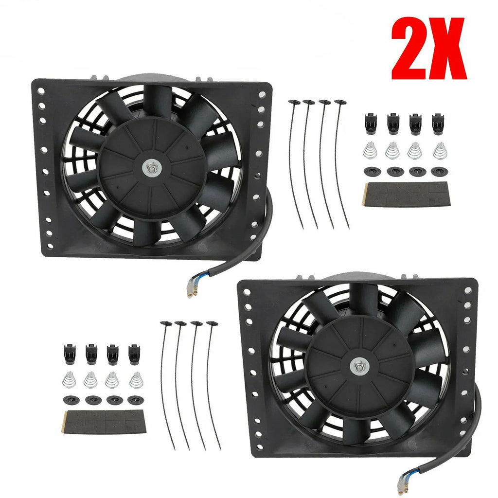 2X 6 Inch Push Pull Electric Cooling Radiator Slim Fan 12V 650Cfm Reve ...