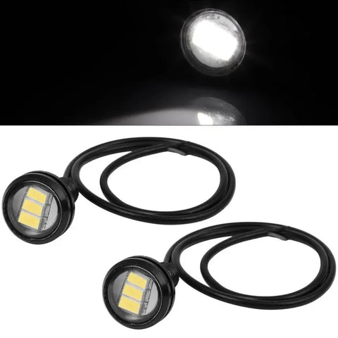 2X 6000K 18mm White Eagle Eye Grille Mount Offroad Lamp Tail Led Brake Light ECCPP