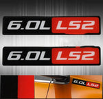 2X Black Red 6.0L Ls2 Adhesive Euro Emblem Decal Sticker Badge Fender Door Trunk AJP DIST
