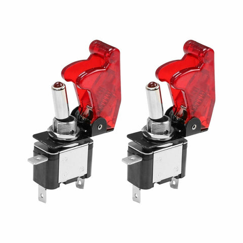2X Red Cover LED Toggle Switch Racing SPST ON/OFF 20A ATV 12V New For Car Truck SILICONEHOSEHOME