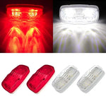 2X red LED side brake 12 led light Pickup Truck Lorry +2X white 4 inch ECCPP