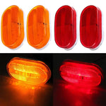 2XRed + 2X Amber 6 LED Rectangle Clearance Side Marker Lights Trailer Camper 4'' ECCPP