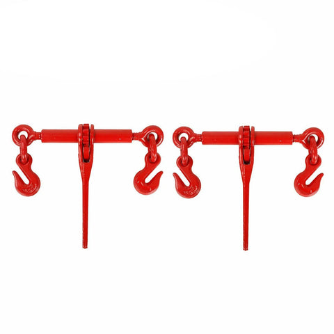 (2)Ratchet Load Binders 1/4"-5/16" Chain Hook Tie Down Rigging Equipment 2200Lbs BLACKHORSERACING