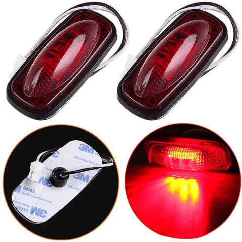2pc Red Rear Fender Bed Side Marker LED Light Lamp With Taper Dodge Ram 3500 ECCPP