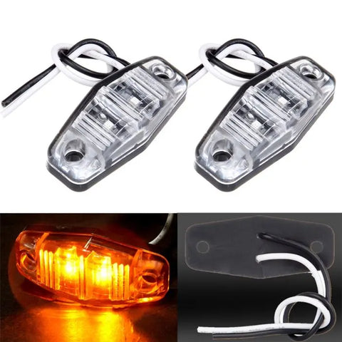 2pcs 2.5''Clearance Side Marker Lamp Trailer Light 2 Diodes Truck RV Trailer ECCPP