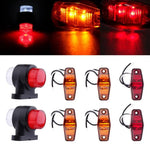 2pcs Trailer Truck Lorry 8LED Red & White Indicator Rear Lamp w/Side Marker ECCPP