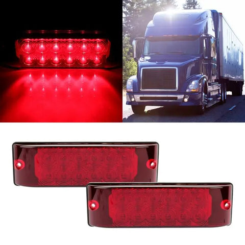 2x 12 led 8 inch red side marker light Pickup Truck Lorry boat Universal ECCPP