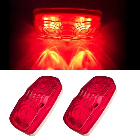 2x 4 inch Side Marker Turn signal Brake Light RED 12 led 12V Bullseye bright ECCPP