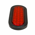 2x 6" Oval Truck Trailer Stop/Turn/Tail Red 24 LED Brake Lights w/Grommet 24LED F1 RACING