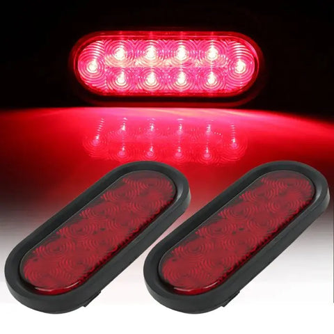 2x 6" red 21 led Rubber car side marker lights 12v Peterbilt pickup ECCPP