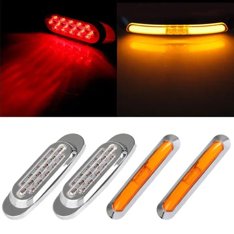 2x Amber 21 LED + 2x red 16 led 12v fast shipping universal Trunk Trailer RV ECCPP