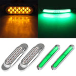 2x Green Universal Side Marker LED Light Peterbilt Mack + 2x 16 led lights ECCPP