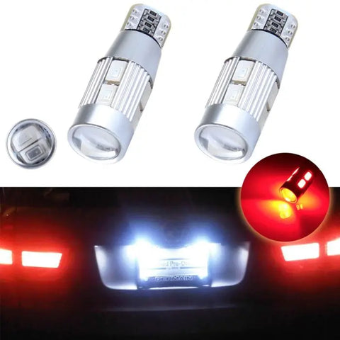 2x T10 194 158 10SMD Red Vehicle Canbus LED Toyota License Light ECCPP