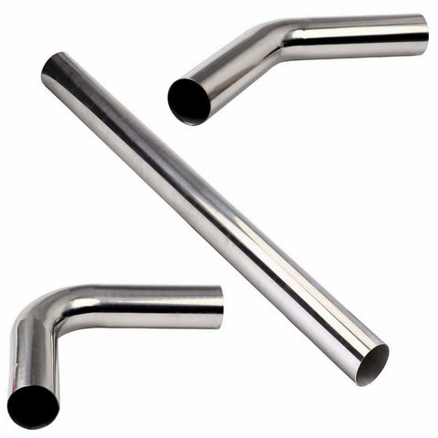 3" 76mm OD Stainless Steel Straight 45 90 Degree Exhaust Piping Pipe Tubes Kit SILICONEHOSEHOME
