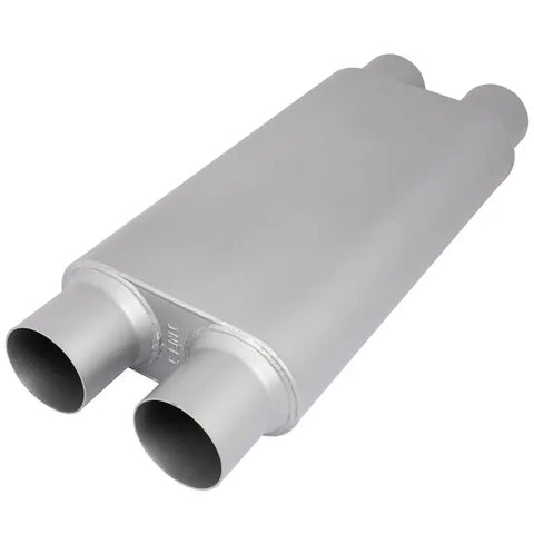 3" Inlet/ 3" Outlet 17" Oval Body Length Dual 2 Chamber Race Exhaust Muffler ECCPP