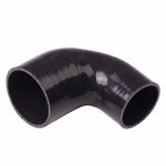 3" TO 3.5" 4-PLY UNIVERSAL 90 DEGREE ELBOW COUPLER REDUCER SILICONE HOSE BLACK SILICONEHOSEHOME
