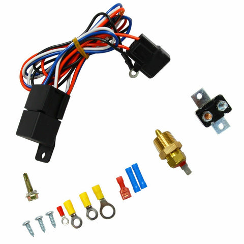 3/8" 175~185 Electric Engine Fan Thermostat Temperature Relay Switch Sensor Kit F1 Racing