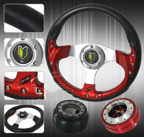 320Mm Detachable Steering Wheel Combo Slim Quick Release + Hub + Horn