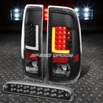 3D Led L-Streak Black Clear Tail+Dual-Row 3Rd Brake Light 08-16 Super Duty Speed Daddy