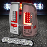 3D Led Red L-Bar Chrome Clear Tail+Dual-Row 3Rd Brake Light 08-16 Super Duty Speed Daddy
