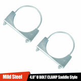 4" Mild Steel U BOLT CLAMP Saddle Style 5/16" Rod Economy Exhaust Clamp 2PCS F1 Racing