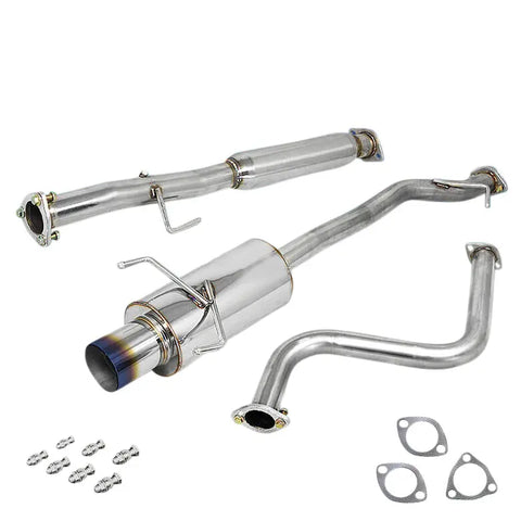 4"Burnt Muffler Tip Stainless Exhaust Catback System 90-93 Accord 2.2L F22 DNA MOTORING