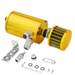 4.1"X2.4"Universal Gold Aluminum Oil Catch Can Reservoir 100Ml+Breather Filter DNA MOTORING