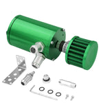 4.1"X2.4"Universal Green Aluminum Oil Catch Can Reservoir 100Ml+Breather Filter DNA MOTORING