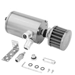 4.1"X2.4"Universal Silver Aluminum Oil Catch Can Reservoir 100Ml+Breather Filter DNA MOTORING
