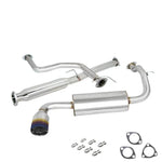 4.5"Burnt Muffler Tip Stainless Steel Exhaust Catback System 88-91 Civic 3Dr DNA MOTORING