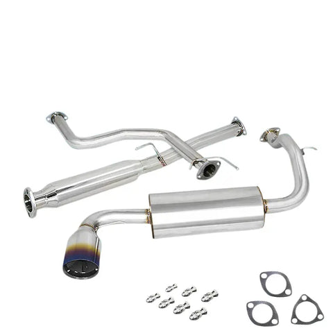 4.5"Burnt Muffler Tip Stainless Steel Exhaust Catback System 88-91 Civic 3Dr DNA MOTORING