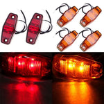 4Amber+2 Red Mini ABS Len Clearance Light Trailer Truck Side Marker 2 Wire ECCPP