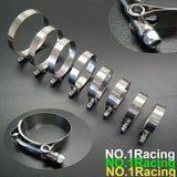 4X 2.5" Stainless Steel T-Bolt Clamps Turbo Intake Silicone Hose Coulper Clamps F1 Racing
