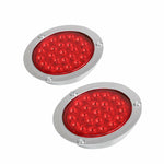 4X 4" 24 LED Red Round Stop Brake Turn Signal Rear Tail Light Truck Trailer F1 RACING