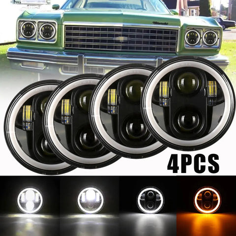 4X 5.75" Led Headlights Lamp Projector Hi-Lo Drl For Chevrolet Impala 1959-1976 EB-DRP