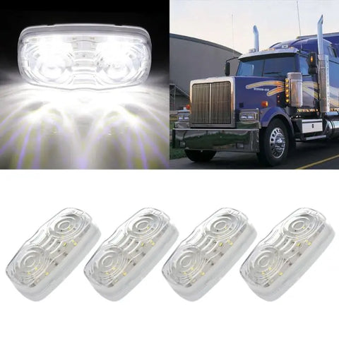 4X LED 4 inch side marker 12 led light white Pickup Truck Lorry boat ECCPP