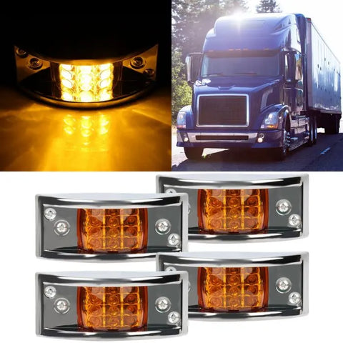 4X LED amber indicator trail light Pickup Truck Lorry Peterbilt trailer ECCPP