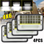 4X Led Headlights For Freightliner Fld120 Fld112 4X6'' Light Hi/Lo Seal Beam Drl EB-DRP