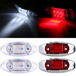 4X White Red Clearance Side Marker Trailer Light Van Fish Shape 4'' 12V 6LED ECCPP