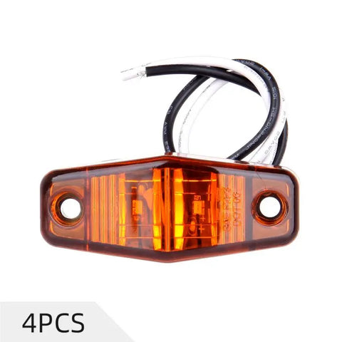 4pcs Amber Universal Side Marker Trailer Light Surface Mount 2 Diodes LED Fit 2014 Ram 1500/2500/3500 ECCPP