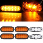4x 6" 21 led Rubber yellow signal tail turn light Pickup/Trailer+free light ECCPP