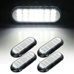 4x 6" 21 led white 4 holes RED side marker indicator lights 12v universal ECCPP