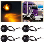 4x Amber Mini Round Off-road SUV Pickup Side Marker Identification Light 1'' 12v ECCPP