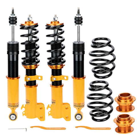 4x Coilovers Rear+ Front Suspension Kits compatible for Toyota Yaris 2013-2017 Adj. Damper MaxpeedingRods