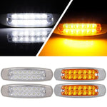 4x Oval White Amber Side Marker Lights 12LED W/Chrome Bezel Trailer Truck Camper ECCPP