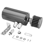 5.5"X2.4" Universal Gun Metal Aluminum Oil Catch Can Reservoir 140Ml+Air Filter DNA MOTORING