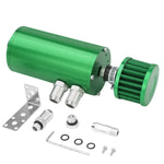 5.5"X2.4"Universal Green Aluminum Oil Catch Can Reservoir 140Ml+Breather Filter DNA MOTORING