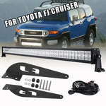 52"Inch Led Light Bar + Roof Mounting Brackets For For Toyota Fj Cruiser 2007-14 EB-DRP