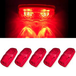 5PCS Rectangle Side Marker Light Red Snap-on Lens With White Base Surface Mount 12LED Truck Trailer Pickup ECCPP
